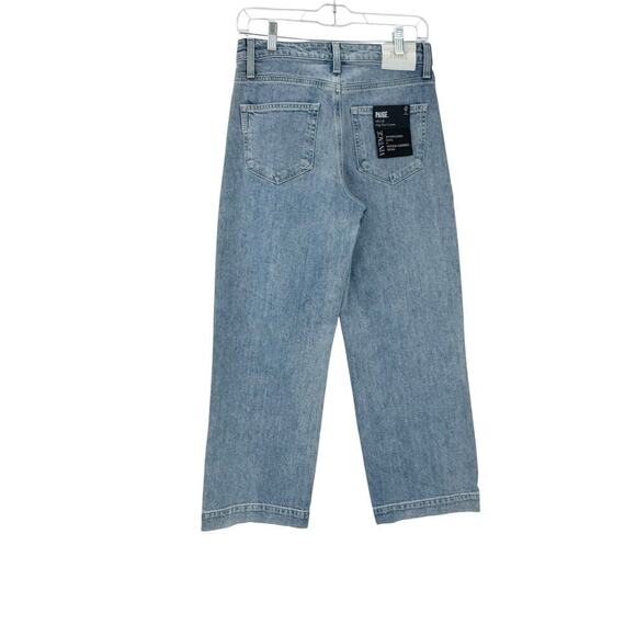 PAIGE Nellie Culotte High Rise Wide Leg Cropped Jeans Denim Blue Size 26 NWT - Picture 6 of 12